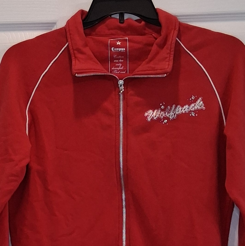 Campus Couture Red Zip-Up Jacket with NC State Wolfpack Logo Size L - Picture 3 of 8